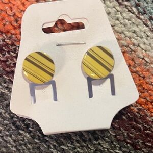 Bold Yellow and Black Striped Earrings